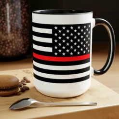 Two-Tone Thin Red Line Flag Coffee Mugs, 15oz -American Flags Sales e5b4409ea65bf0b6af9e8f10df7f63d5