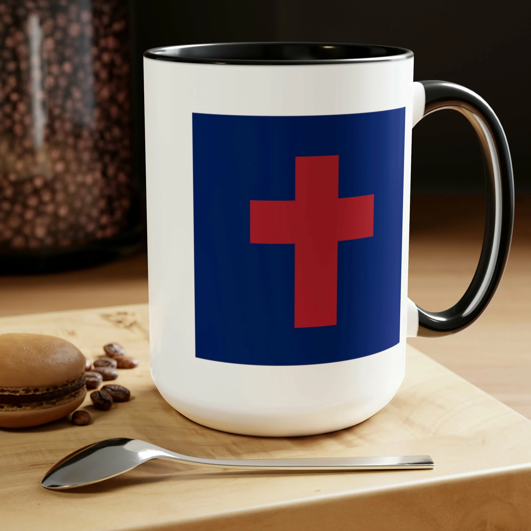 Two-Tone Christian Flag Coffee Mugs, 15oz 9 Two-Tone Christian Flag Coffee Mugs, 15oz - Image 9