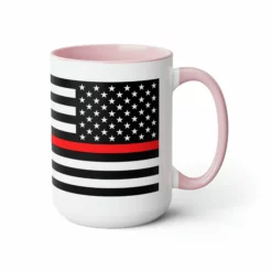Two-Tone Thin Red Line Flag Coffee Mugs, 15oz -American Flags Sales f3c5a6707301f441ac86eebba114876d