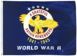 Nylon World War II Commemorative Flag - 3 Ft X 4 Ft
