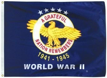 Nylon World War II Commemorative Flag - 3 Ft X 4 Ft 1 Nylon World War II Commemorative Flag - 3 Ft X 4 Ft