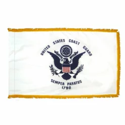 3' X 5' Indoor Fringed Nylon Coast Guard Flag