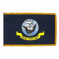 3' X 5' Indoor Fringed Nylon Navy Flag