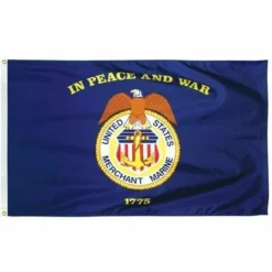 Military-Grade Nylon Merchant Marine Flag - 12 In X 18 In