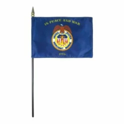 Merchant Marine Stick Flag - 4 In X 6 In - Pack Of 12
