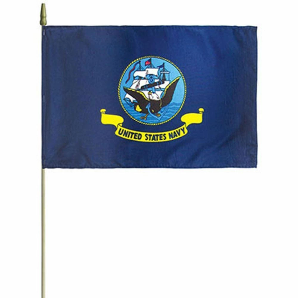 US Navy Stick Flag - 12 In X 18 In 1 US Navy Stick Flag - 12 In X 18 In