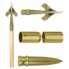 Guidon Pole Set With Gold Fittings - 9 Ft