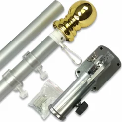 PATRIOT™ Flag Pole And FREEDOM™ Bracket Kit - Brushed Aluminum (6ft, 1-inch Diameter)