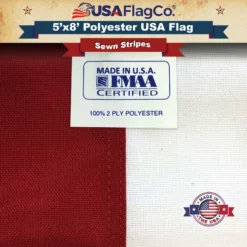 Polyester US Flag (5x8 Foot) Embroidered Stars & Sewn Stripes -American Flags Sales polyester us flag 5x8 foot embroidered stars and sewn stripes usa flag co 6