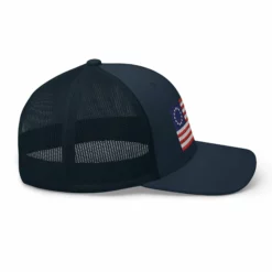 Trucker Cap Betsy Ross Flag (Embroidered Flag) -American Flags Sales retro trucker hat navy right 63ddea5b3bd58