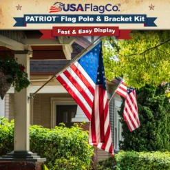 PATRIOT™ Flag Pole And FREEDOM™ Bracket Kit - Classic Black (6ft, 1-inch Diameter) -American Flags Sales silver patriot flag pole kit house 9a687e5b 80d5 4b09 b505 273e0202508a